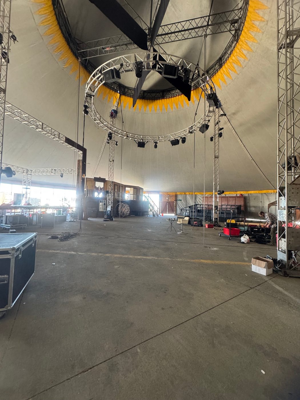 A big top rigged for a circus show