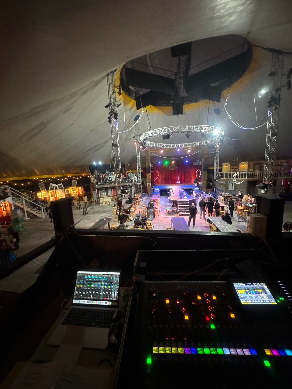 Mixing a circus show from the front of house position